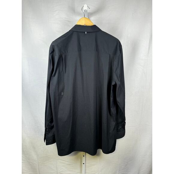 Kit and Ace Long Sleeve Button Up Dress Shirt Black Men's Size Large - Picture 4 of 5